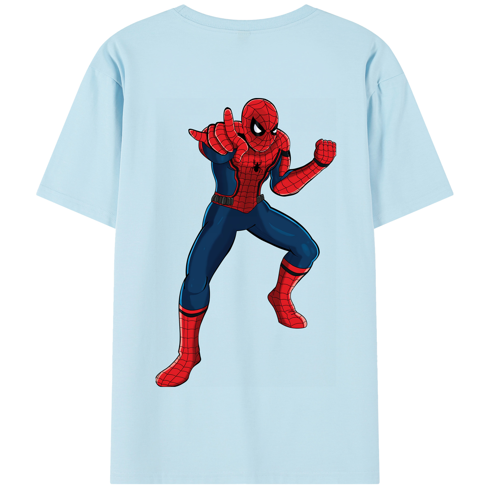 （画像用） Spider Man スパイダーマン 綿100％半袖Tシャツ（背面プリント）